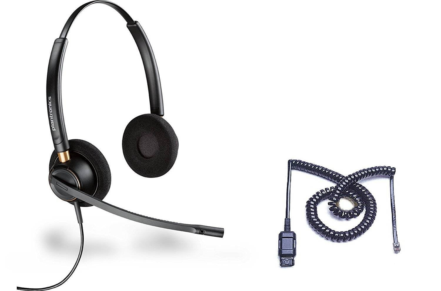 Cisco Certified Plantronics HW520 EncorePro 520 Noise Canceling Direct Connect Compatible Headset Bundle