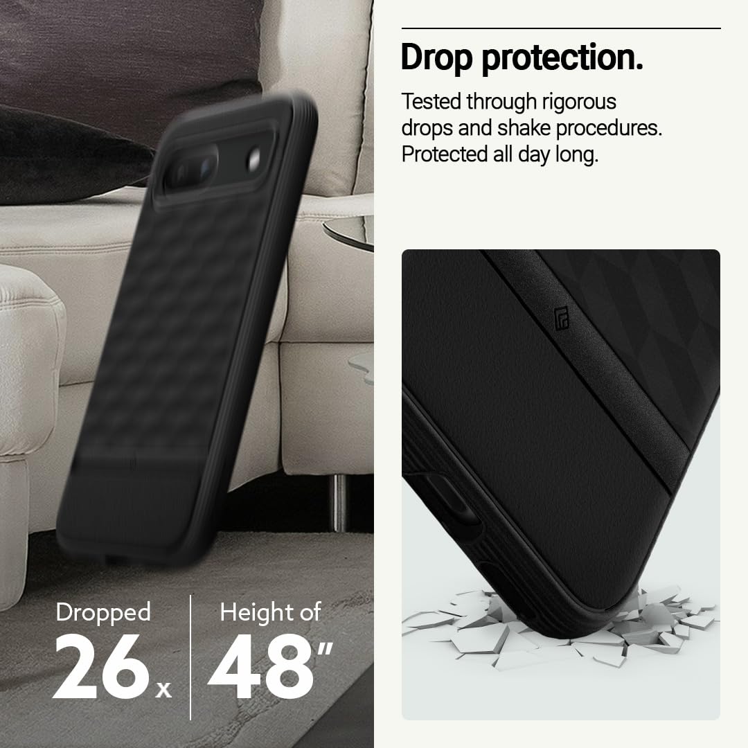 Caseology Parallax For Google Pixel 8A Case 5G [3D Ergonomic Design](2024)   Matte Black