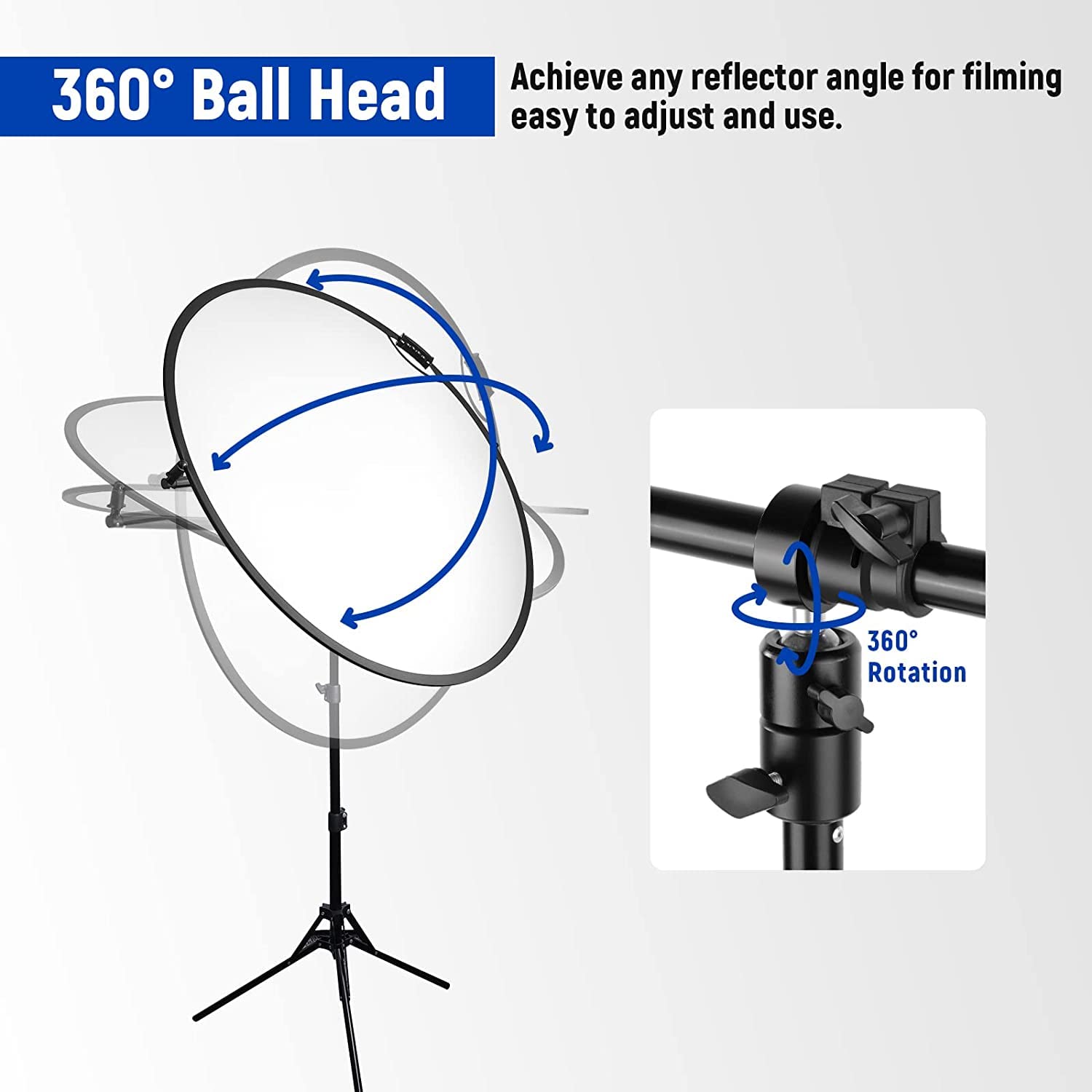 Neewer Extendable Reflector Holder Arm, Photo Studio Telescopic 27.9    To 47.2    Boom Arm 360 Degree Swivel Reflector Bracket