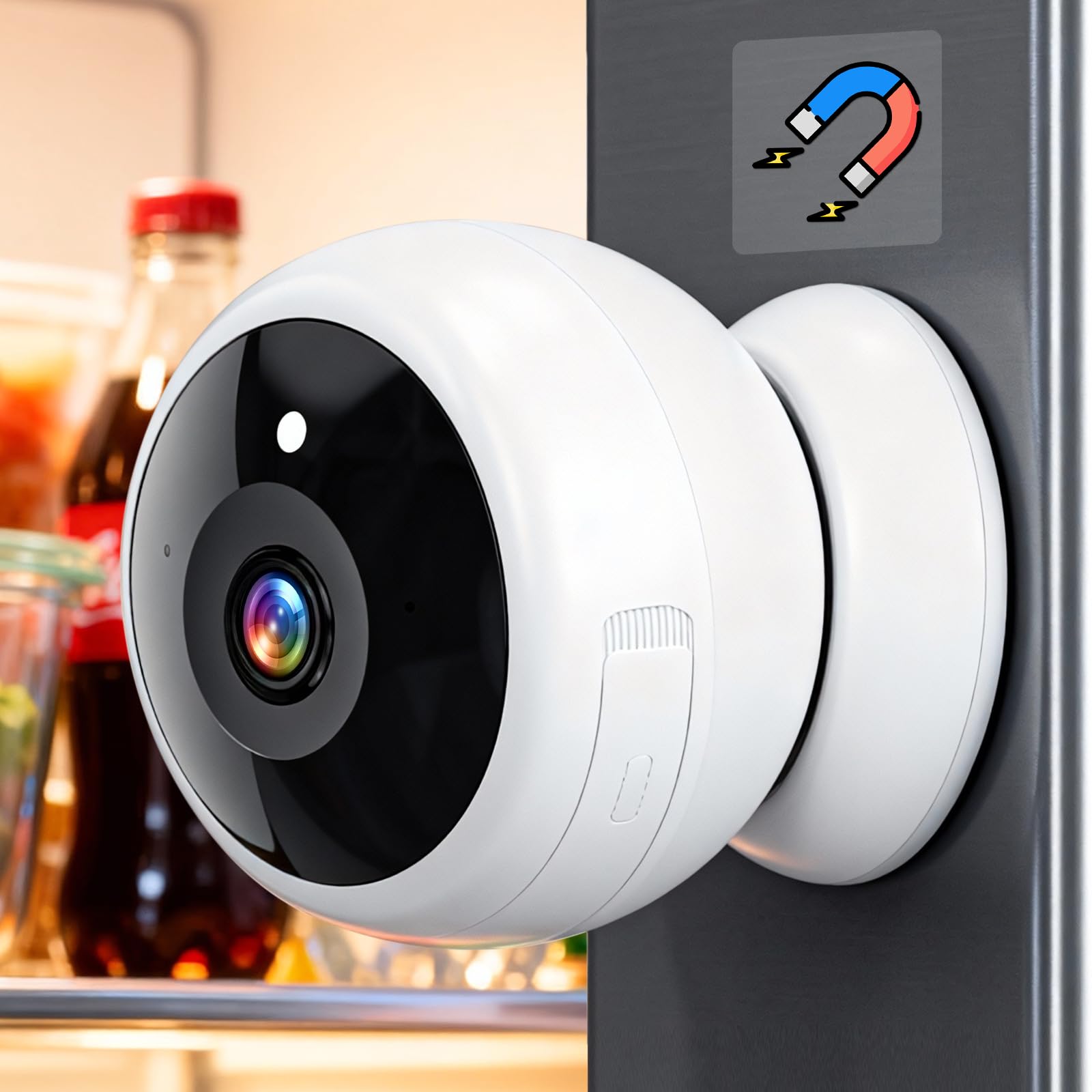 Thybro Magnetic Security Camera Wireless - 2K HD Video, AI Motion Detection, Battery Powered, Ease of Setup, 2-Way Audio,IR Colo