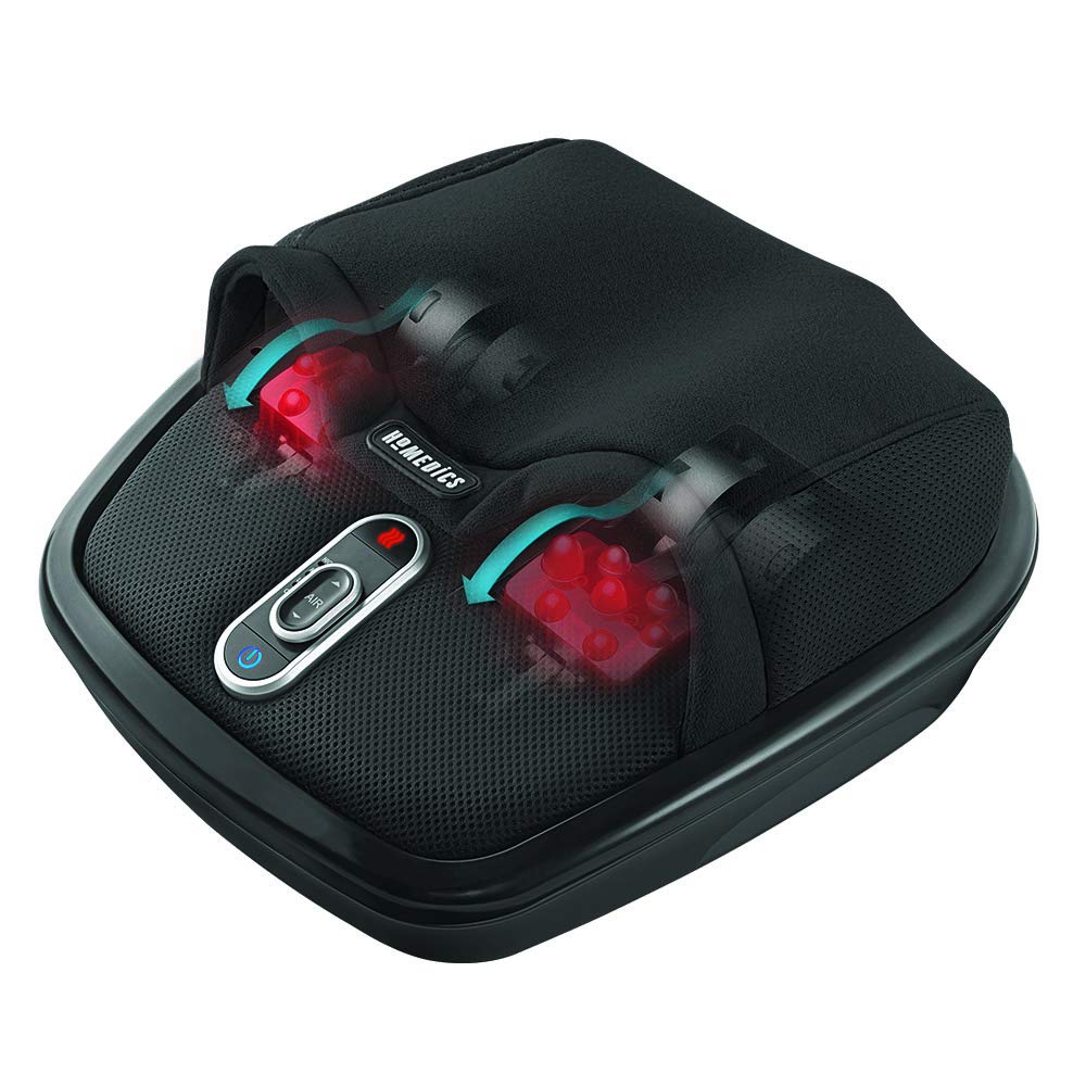 Homedics Shiatsu Air Max Foot Massager, Air Compression Massage, Deep Kneading Rolling Massage, Soothing Heat, Pain Relief And M