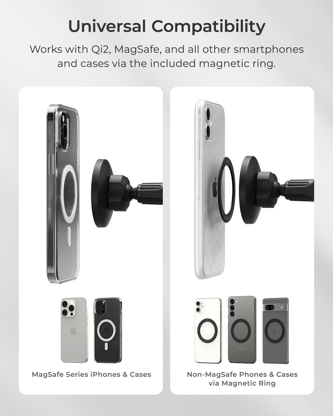 Iottie Itap 3 Magnetic Air Vent Car Mount Phone Holder With Magnetic Ring Adapter. Compatible With Magsafe, Iphone, And Android