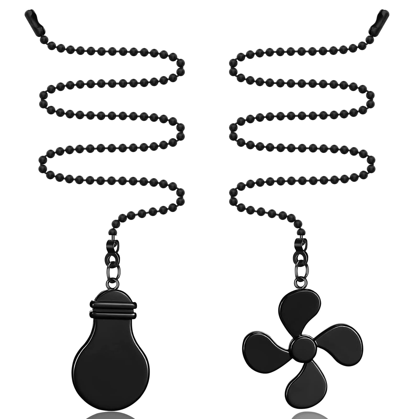 SUR-CIEL 4PCS Ceiling Fan Pull Chain, Fan Pull Chain Extension, Pull Chains for Ceiling Fans and Lights, Light pull chain with 1
