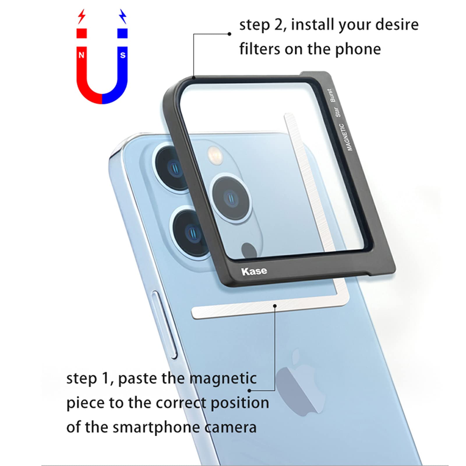 Kase Phone Magnetic Square Nd64 Filter,Smartphone Neutral Density Nd Filter For Iphone 16 15 14 13 12 Pro Max 11 8 7 Xr X Xs,Samsung Xiaomi