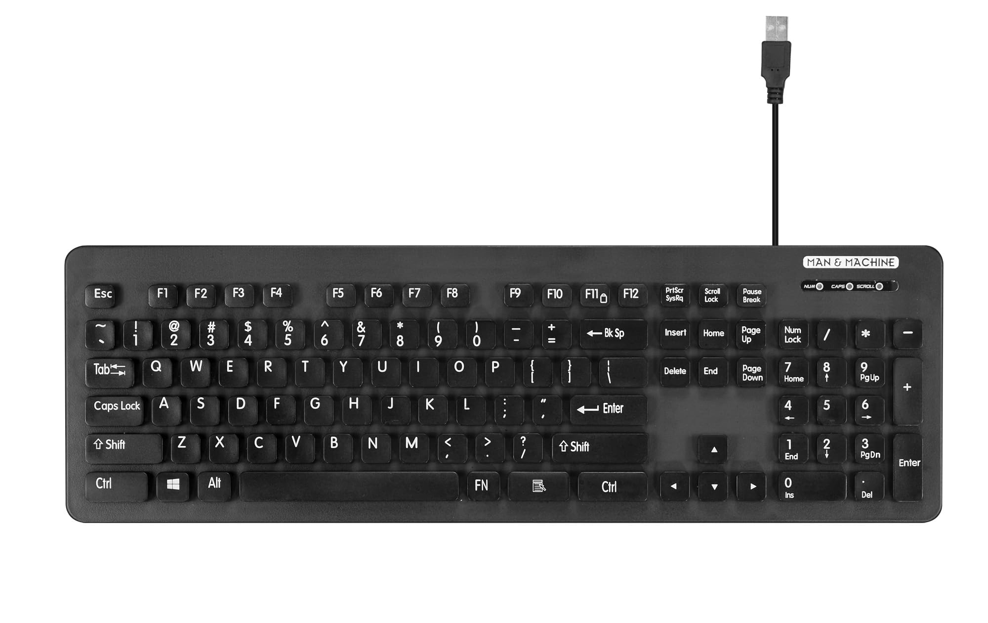 Man & Machine L Cool Keyboard, Washable - Black