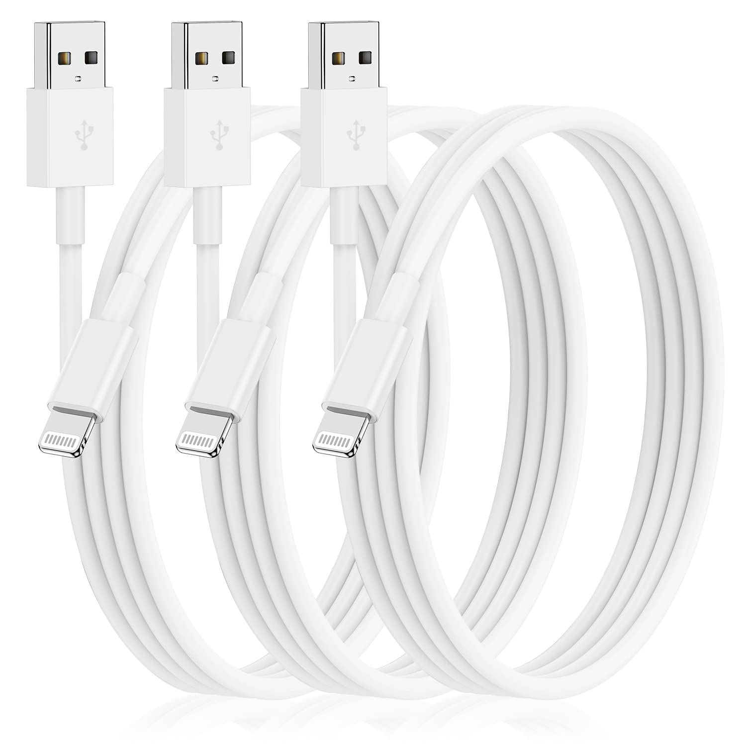 3Pack For [Apple Mfi Certified] Iphone Charging Cable 6Feet Lightning To Usb Cable Wire   3 Foot Iphone Usb Charger Cords For Ap