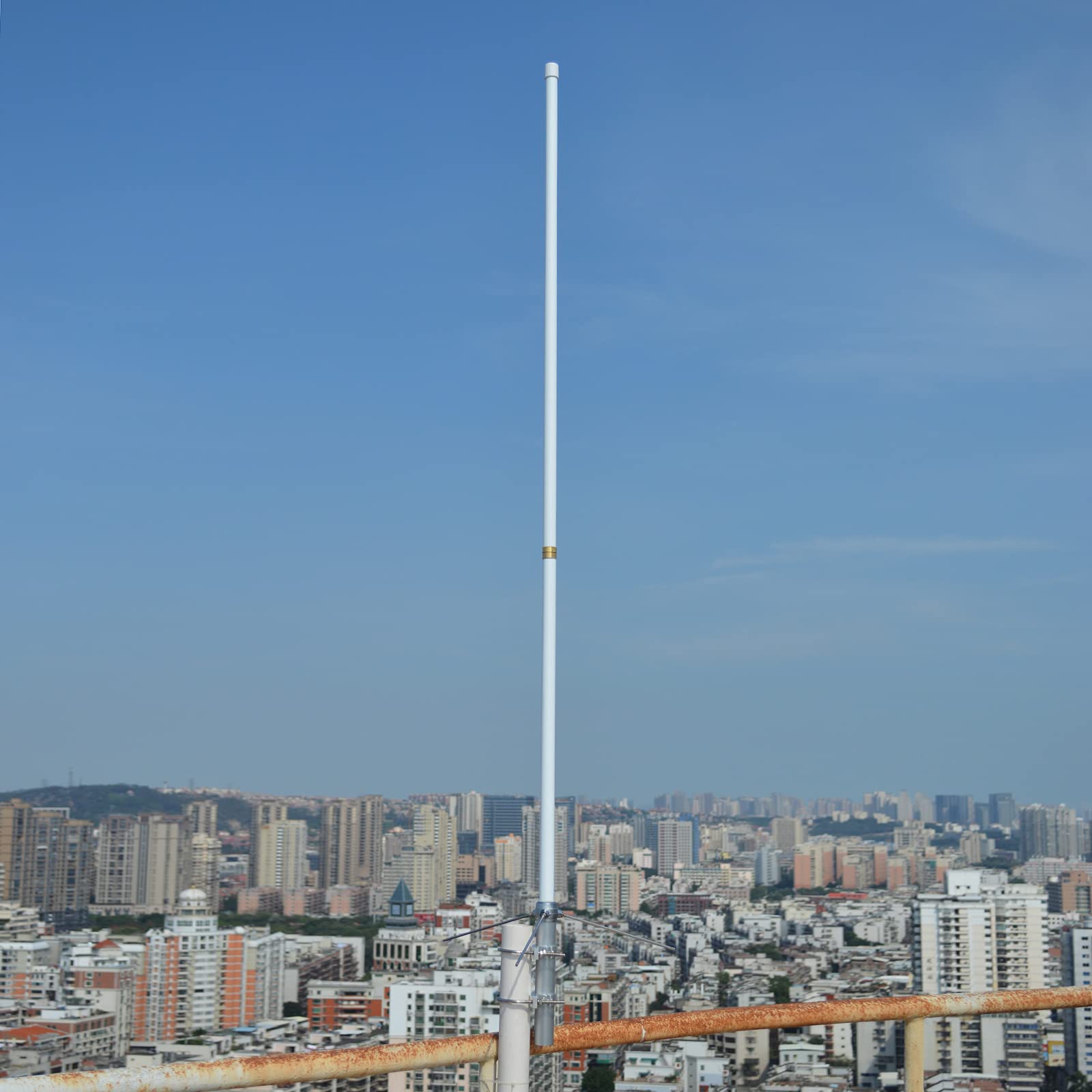 Twayrdio 144/430 Mhz Dual Band Heavy Duty Fiberglass Vertical Base Antenna   2Meter/70Cm 68.9Inches Base Antenna 4.5/7.2Dbi With
