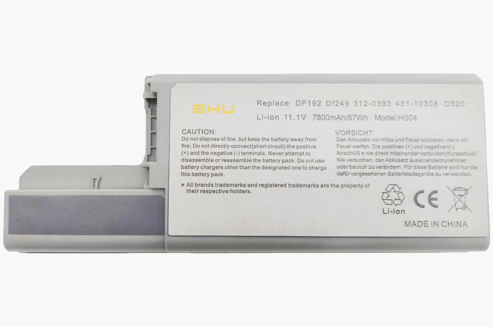 Ghu New Battery 87 Wh Replacement For Cf623 Df192 Mm165 Wn979 312 0538 Compatible For Latitude D531 D820 D830 M4300 Cf623 Cw666