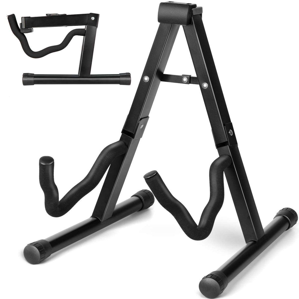 Cahaya Guitar Stand Folding A Frame Floor Universal Metal For Acoustic Classical Electric Bass Guitars Banjo Ukulele Portable Cy