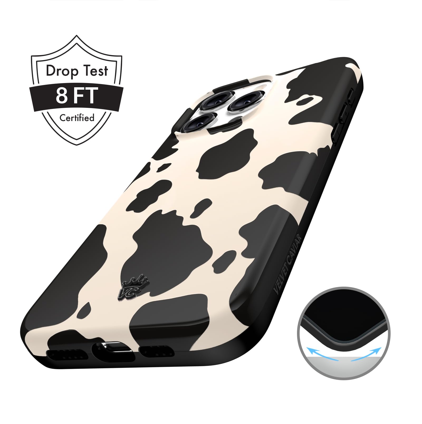 Velvet Caviar Compatible With Magsafe Iphone 15 Pro Max Case   Cow Print