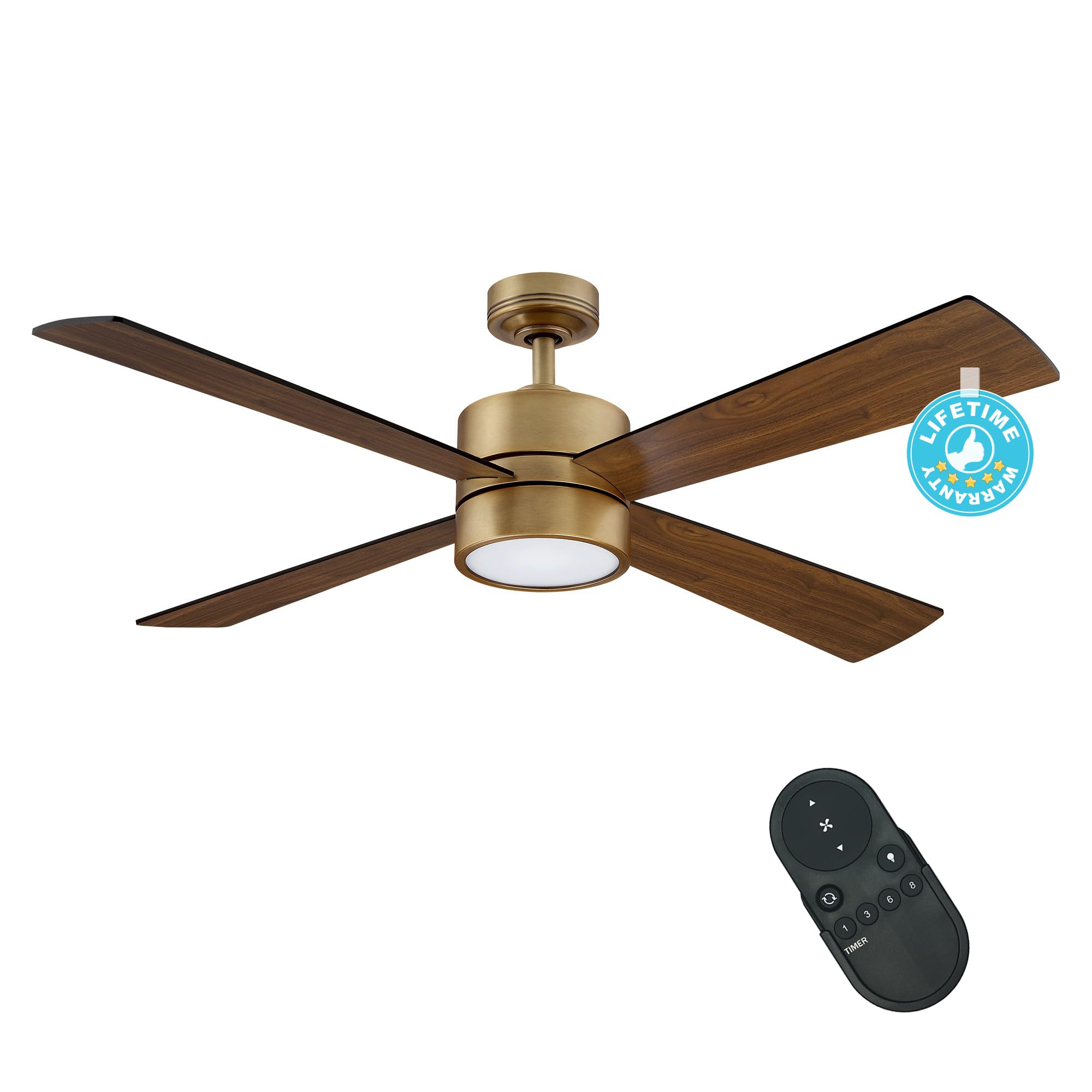 Ceiling Fans with Lights and Remote, 52 Inch Gold Ceiling Fan for Bedroom Living Room, Farmhouse Chandelier Outdoor Ceiling Fan 