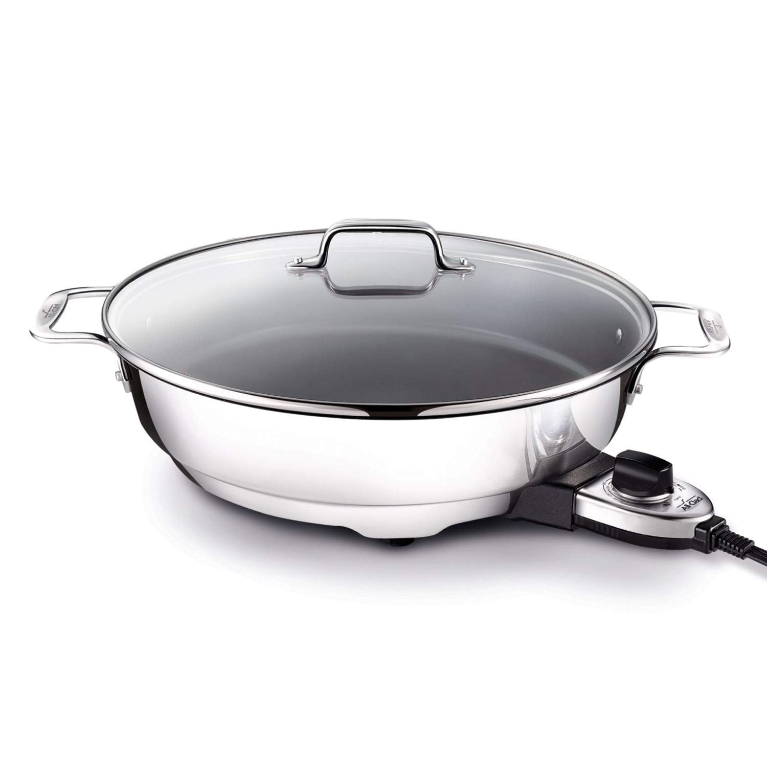 All Clad Electrics Stainless Steel And Nonstick Surface Skillet 7 Quart 1800 Watts Temp Control, Cookware, Pots And Pans, Oven, Broil, Dishwasher Safe