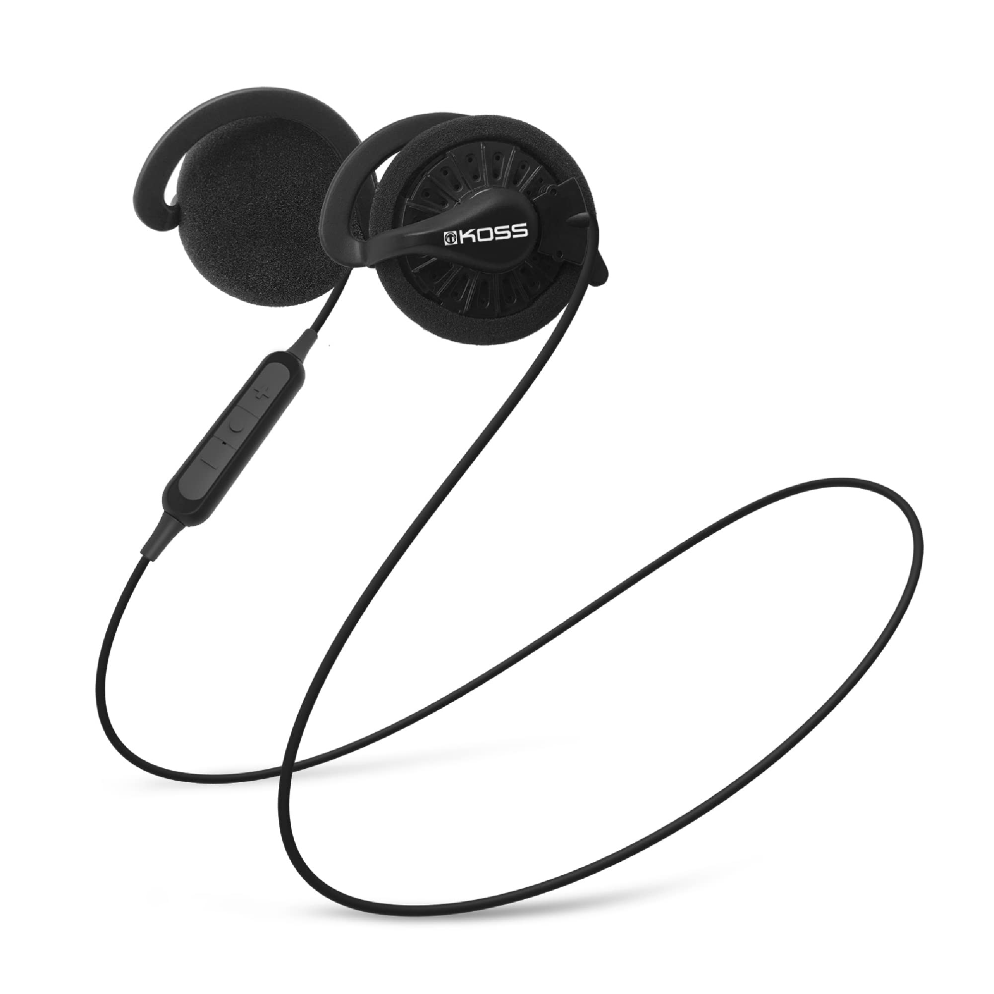 Koss KSC35 Wireless Bluetooth Ear Clip Headphones, USB-C, Microphone with Audio Remote, 18+ Hour Battery Life, Carry Case Includ