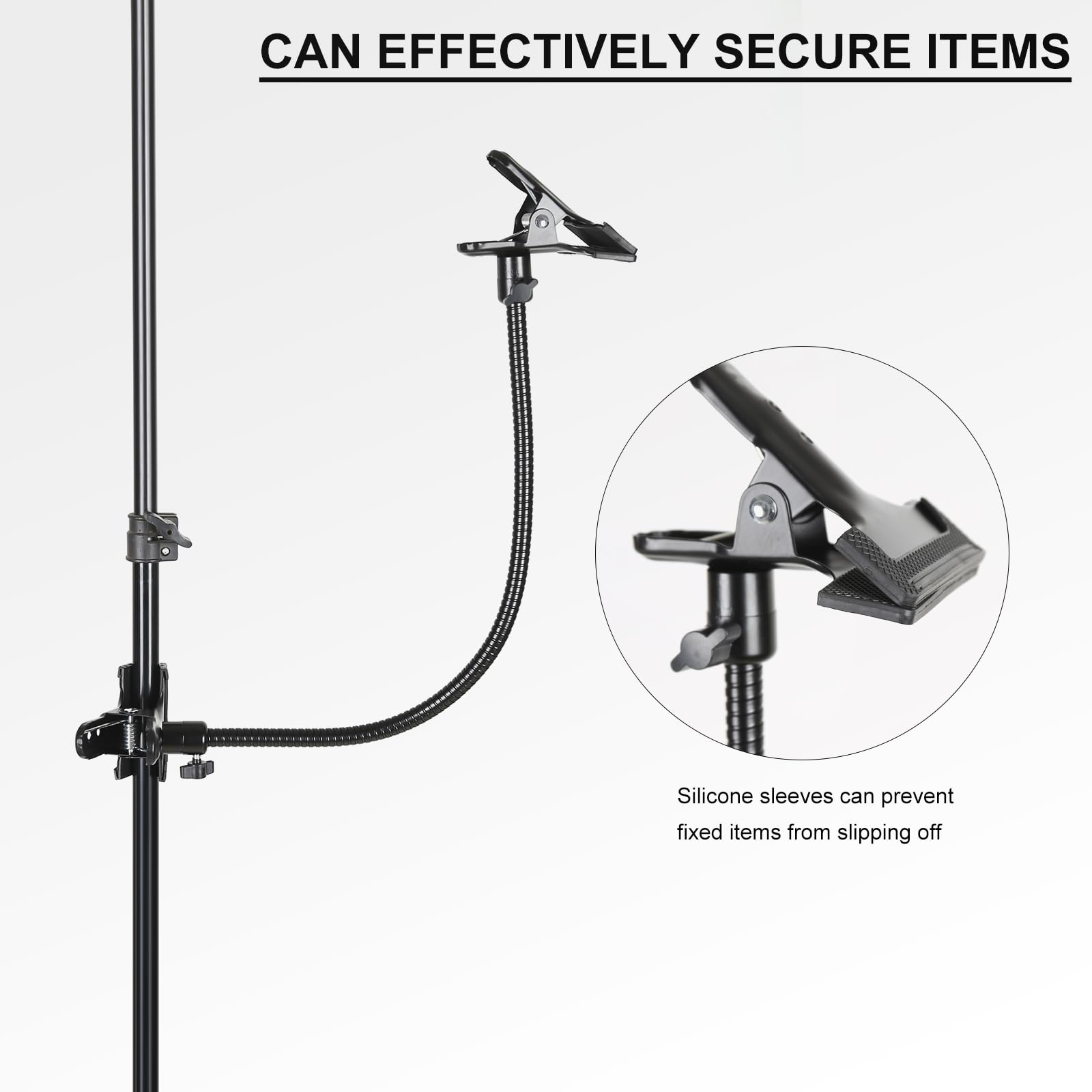 Photo Studio Lighting Light Stand Clamps Background Clip Gooseneck Tube Small Size Reflector Holder