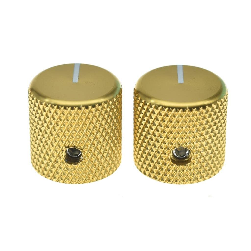 4Pcs Aluminium Guitar/Bass Knobs Volume/Tone Control Knob 1/4  Metal Universal Potentiometer Pot Knobs With Set Screw And Indica