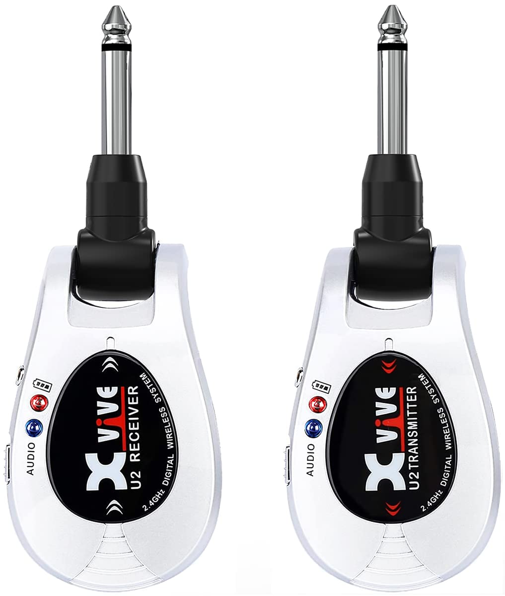 Xvive U2 Guitar Wireless System With Transmitter And Receiver For Electric Guitars, Bass, Violin (Silver)