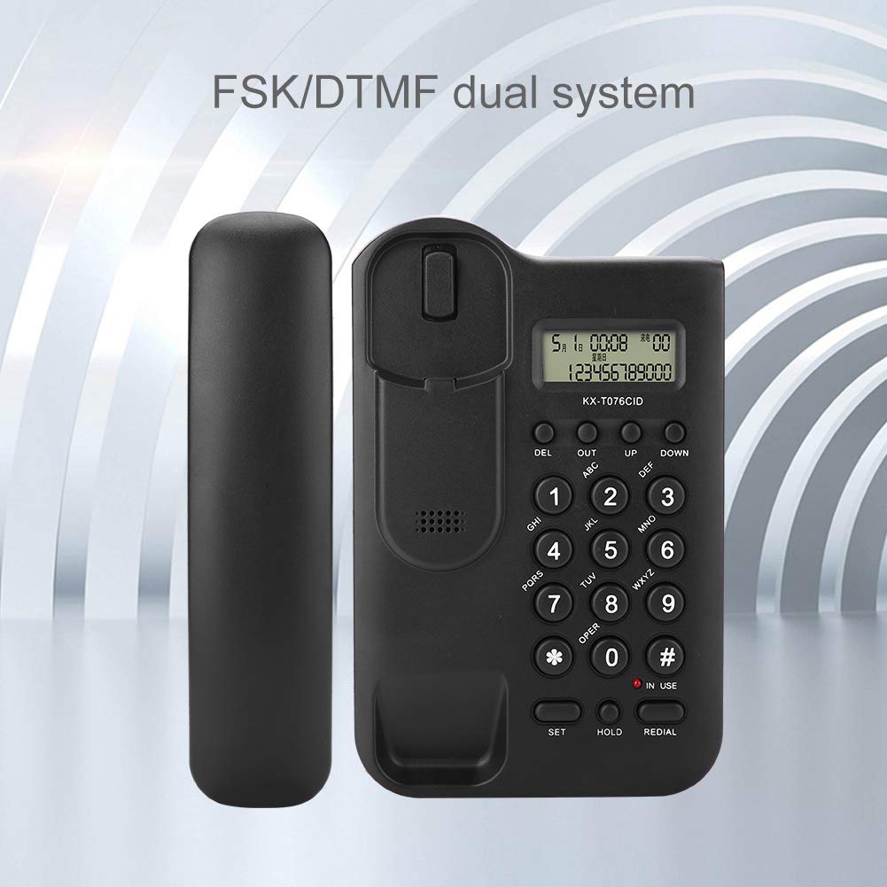 Landline Telephone, Home Hotel Wired Desktop Wall Phone Office Abs Landline Telephone With/Dtmf Dual System Telephone Line Power