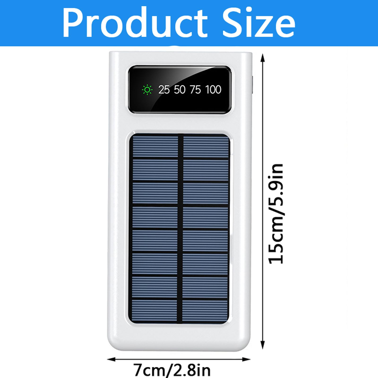 Taoxiwave Power-Bank - 20000Mah Portable Charger,Solar Power Bank,Camping External Backup Battery Pack,Fast Solar Panel Charger