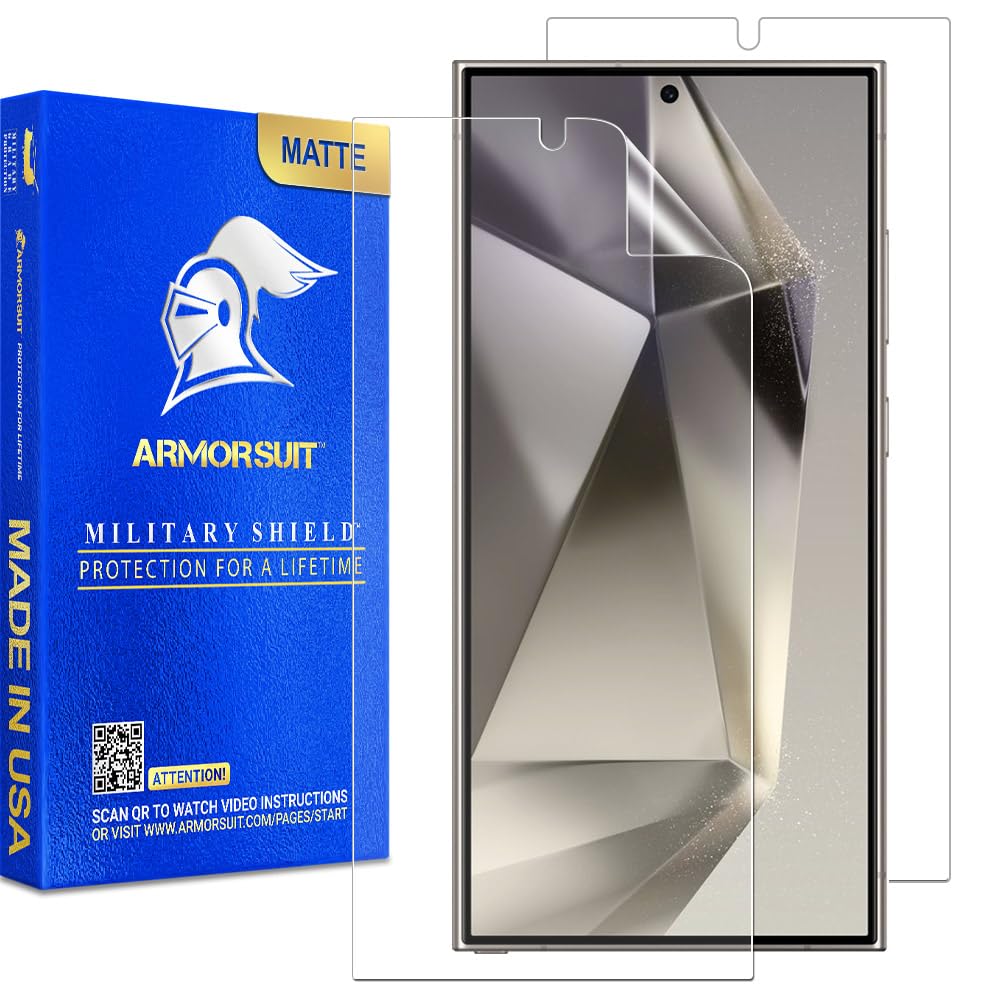 Armorsuit 2 Pack For Samsung Galaxy S24 Ultra Paper Feel Texture Screen Protector (6.8'') Case Friendly Militaryshield Matte Fil