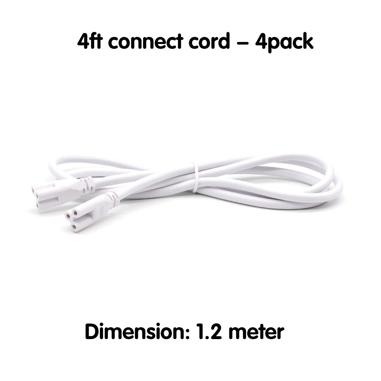 4Ft 1.2 Meter T5 T8 Tube Light Fixture Led Linkable Cords, Double End Connector Cable, Power Extension Wire For Led Integrated S