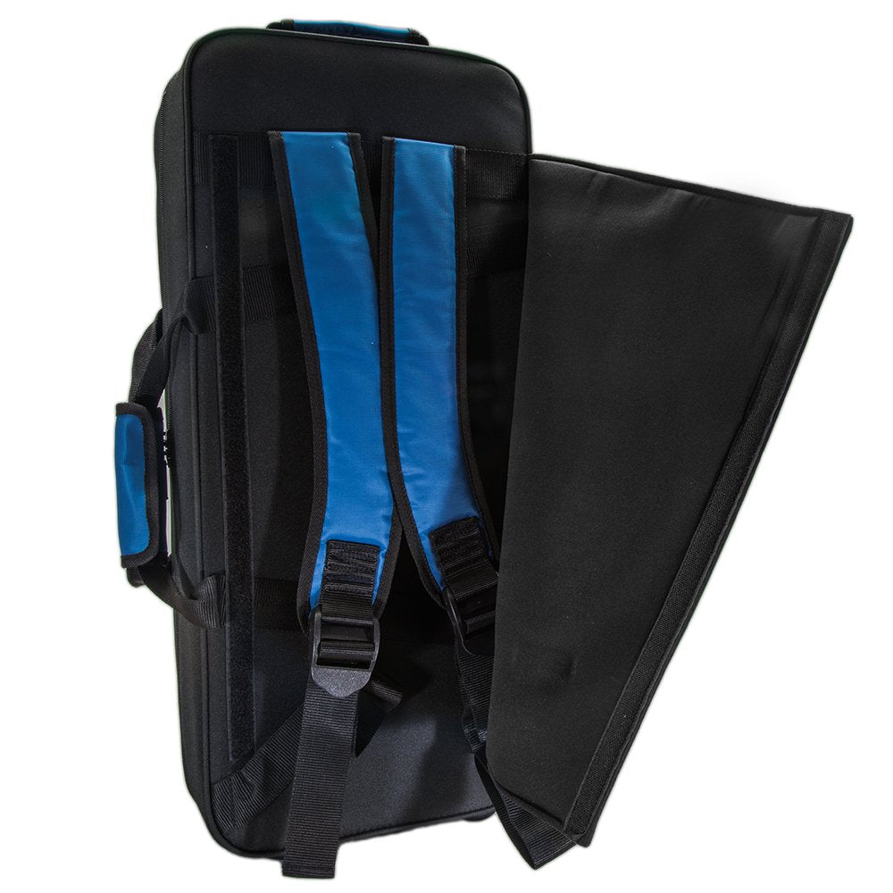 Paititi Lightweight Trumpet Case, Strong, Durable With Backpack Straps Black/Blue