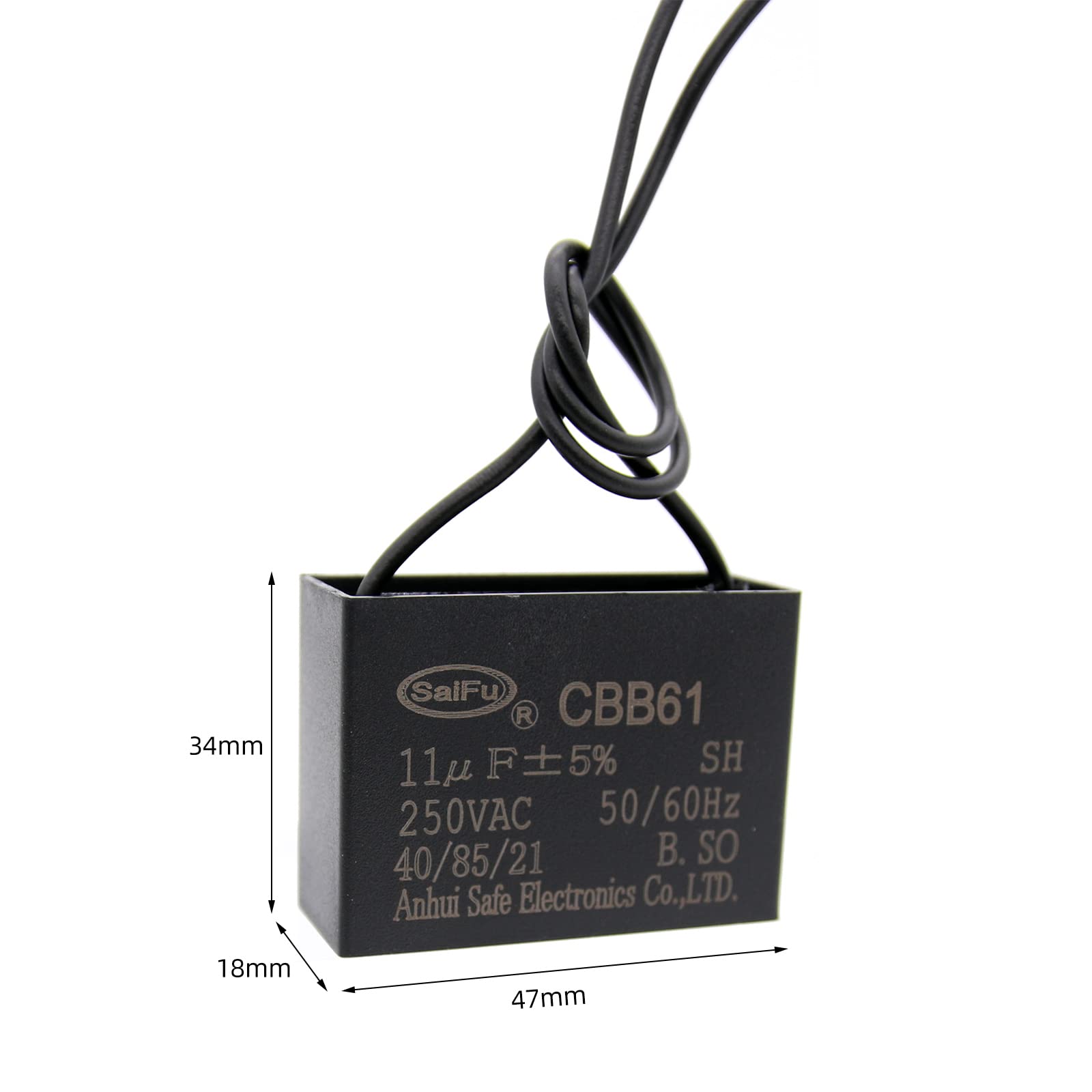 Akzytue Cbb61 Capacitor 11Uf 250V Ac Ceiling Fan 2 Wire 50/60Hz For Starting Electric Fan Generator Pump Motor