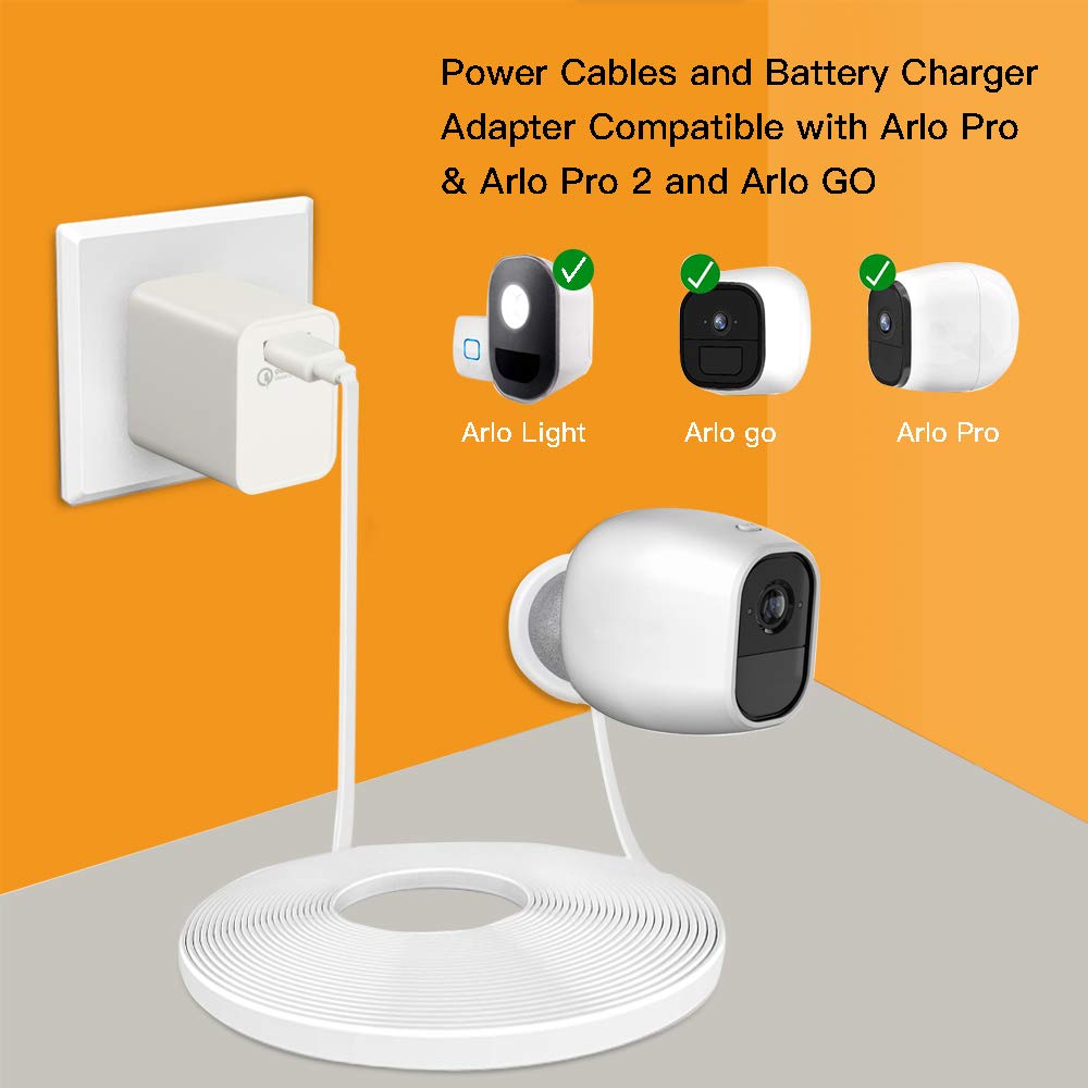 Arlo Power Cable 30Ft, Arlo Cord And Charger For Arlo Pro & Pro 2 And Arlo Go [ Weatherproof Outdoor Indoor, Solved The Need To