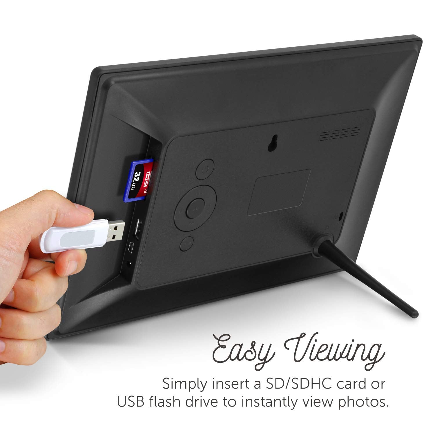 Aluratek 10'' Lcd Digital Photo Frame W/4Gb Built In Mem & Usb Sd/Sdhc Support (Admpf310F) Black