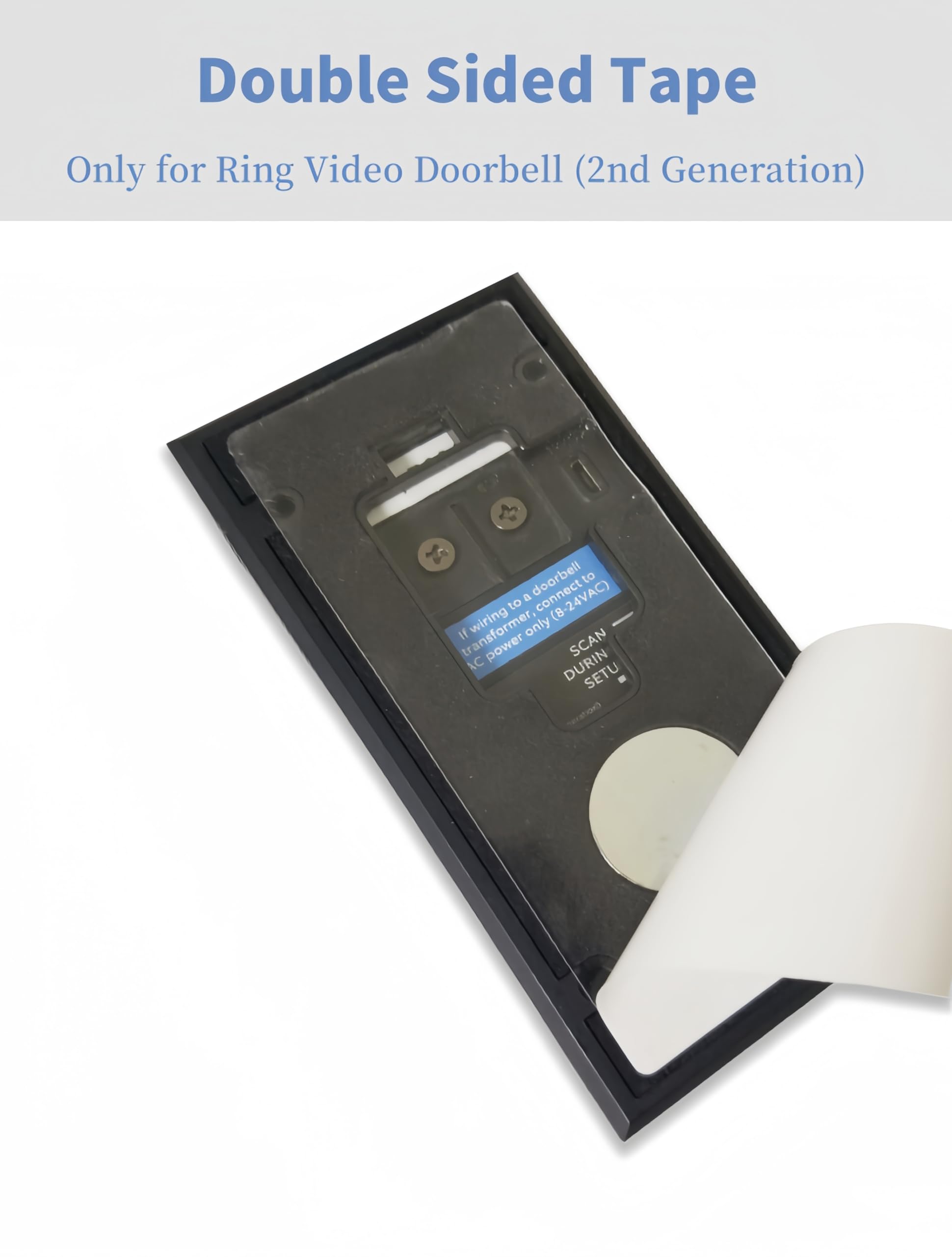 Qjin Double Sided Tape For Ring Video Doorbell (2Nd Generation), Mounting Tape (No Drilling Required) 5 Pack