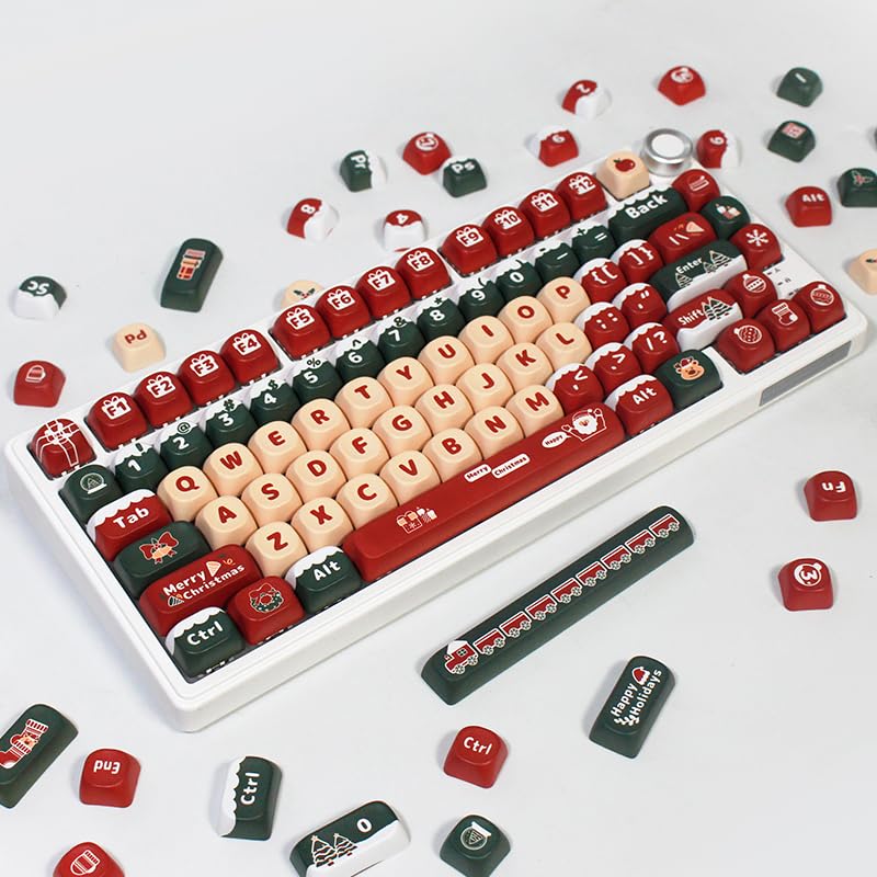 Ilycheegami Pbt Christmas Moa Xda Cute Round Keycaps Pbt Keycap Set For Girl Kids Custom Keyboard For Gateron Kailh Cherry Mx Sw
