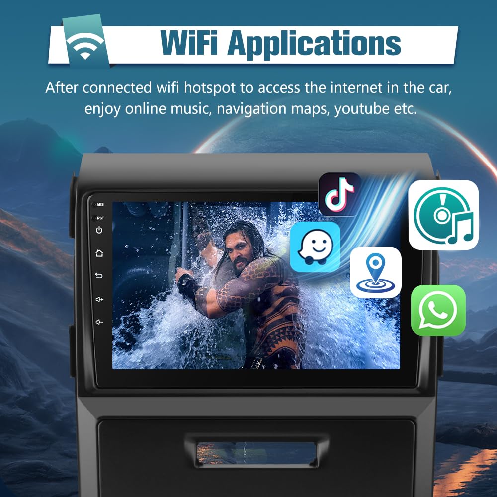 Awesafe Android 12 Car Stereo For Ford F150 2009 2010 2011 2012, Wireless Carplay Android Auto Android 9 Inch Touchscreen Car Ra