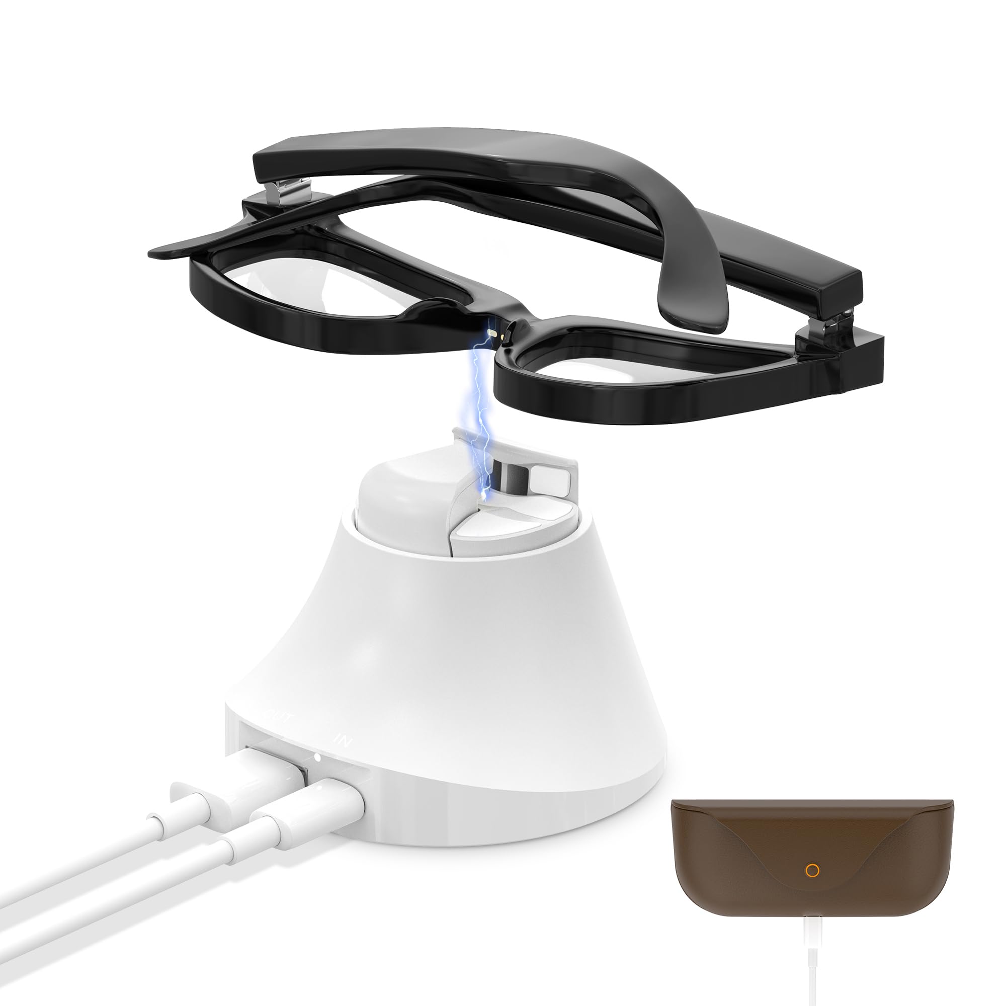 RCstyle HiBloks Magnetic Charging Station for Ray-Ban Meta Wayfarer/Skyler Accessories, Fast Charging Dock with LED Indicator fo