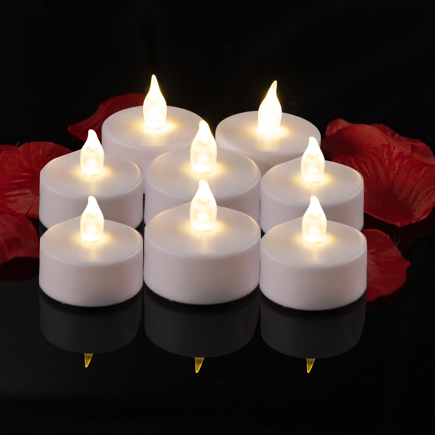 Led Tea Lights With Remote Control: Battery Operated Bulk Realistic And Bright Flickering Long Lasting 400+Hours Flameless Candl