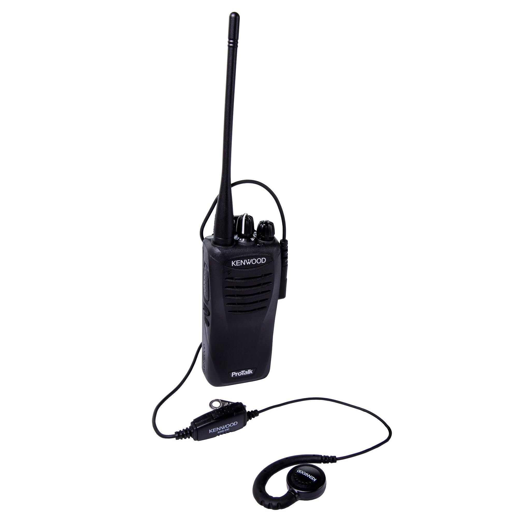 Kenwood Khs 31C C Ring Earbud Hanger With Ptt And Clip Microphone | Compatible With Kenwood Radios Only