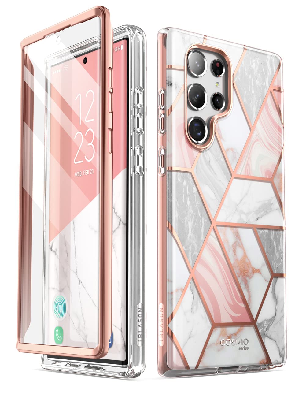 i-Blason Cosmo Series for Samsung Galaxy S22 Ultra 5G Case (2022 Release), Slim Stylish Protective Case With Built-in Screen Pro