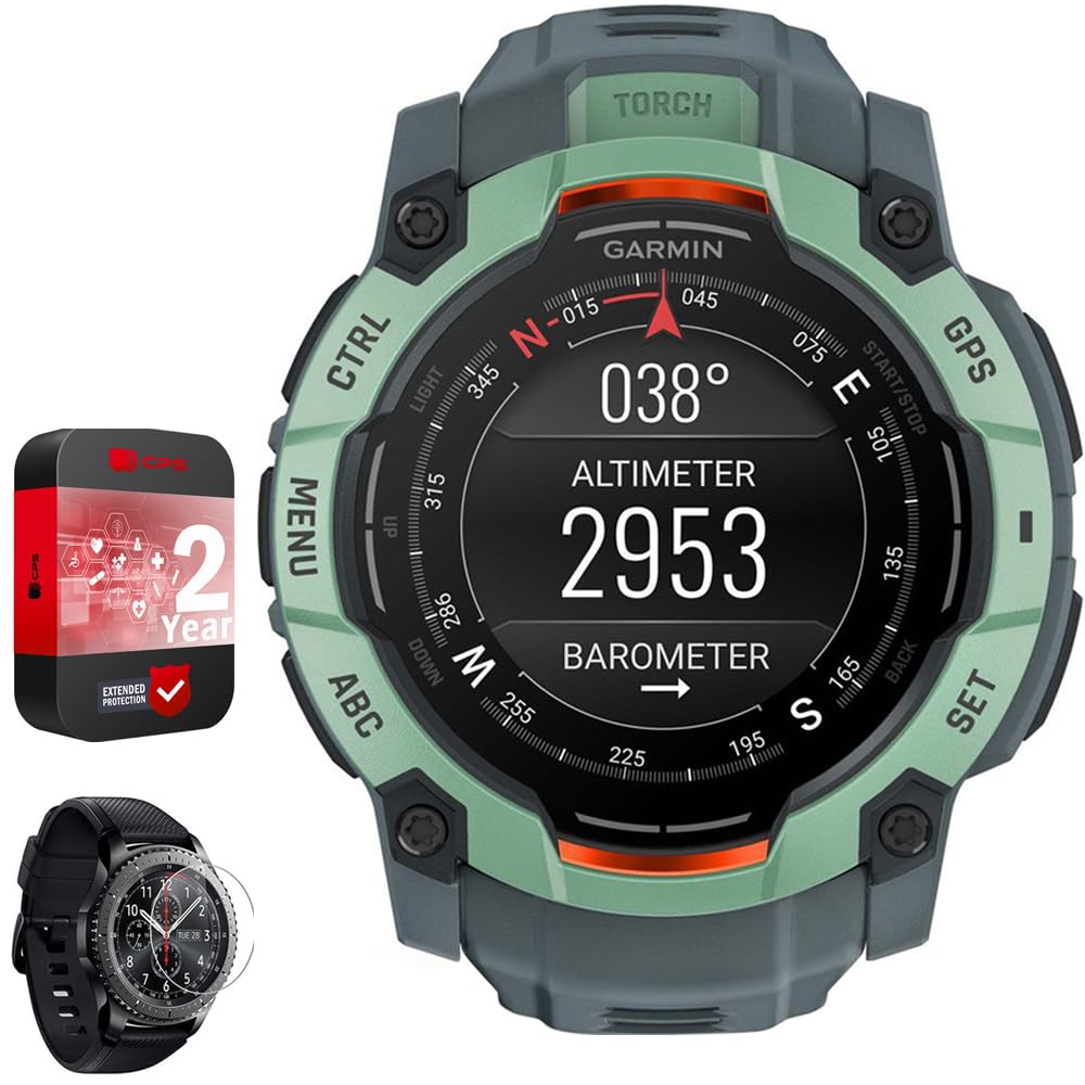 Garmin Instinct 3-50 mm Outdoor GPS Smartwatch, AMOLED, Neo Tropic with Twilight Band 010-03020-01 Bundle with 2 YR CPS Enhanced