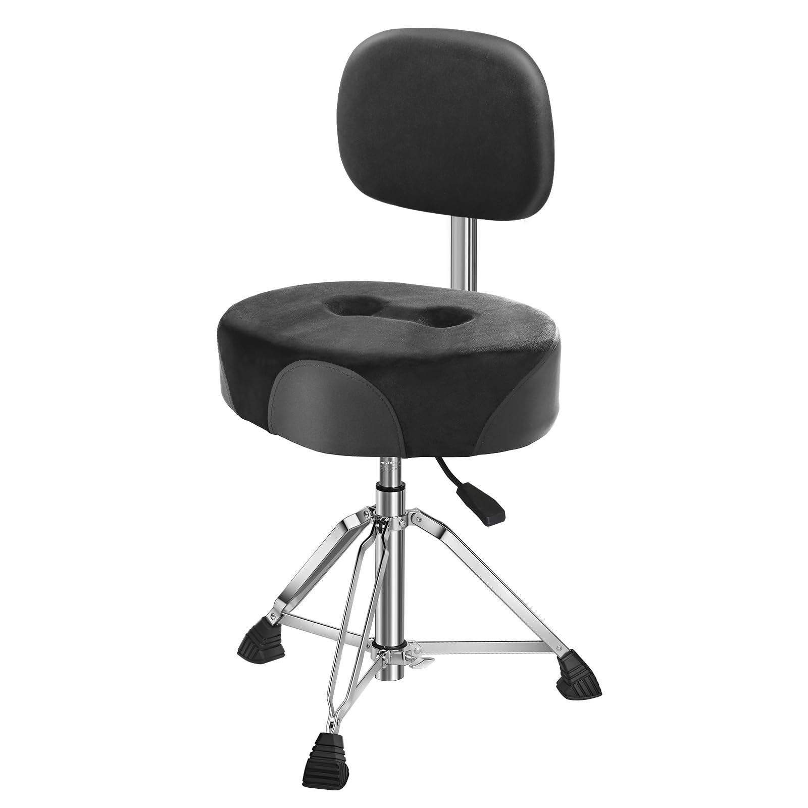 Augioth Drum Throne Features Hydraulic Height Adjustment and a Premium 5-inch Thick Ergonomic seat Cushion. Its Upgraded Triangu