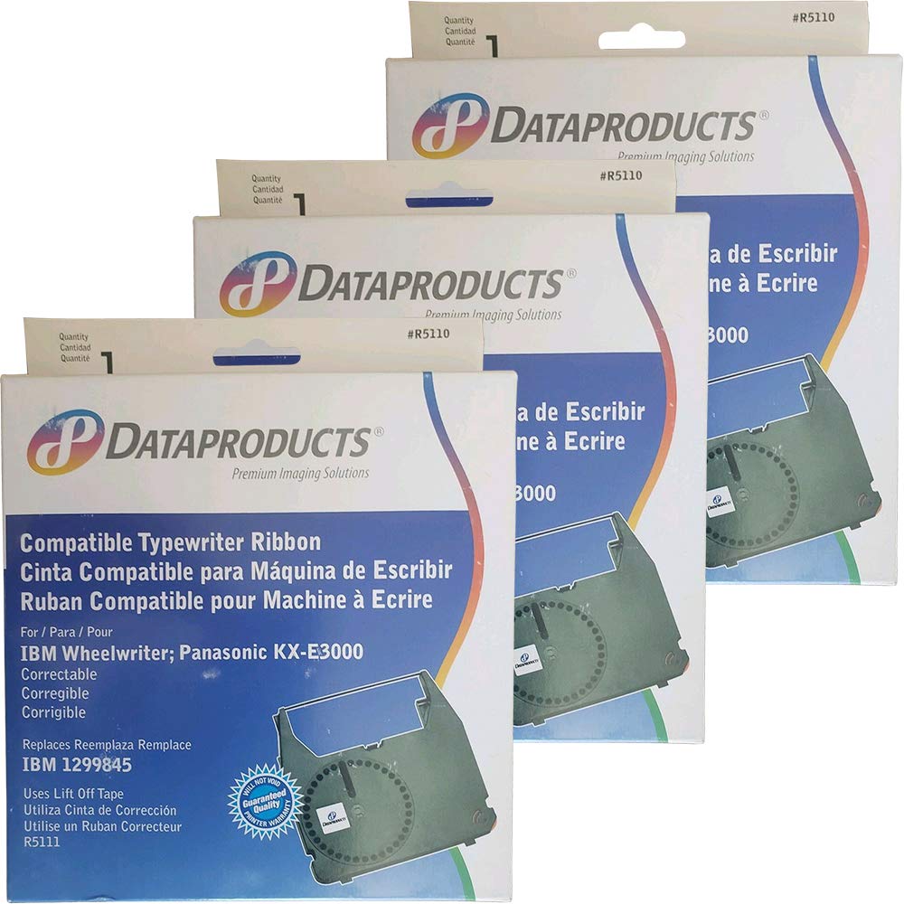 3 X Dataproducts #R5110 Typewriter Ribbon For Ibm Wheelwriter; Panasonic Kx E3000 (Replaces Ibm 1299845, Uses Lift Off Tape R511