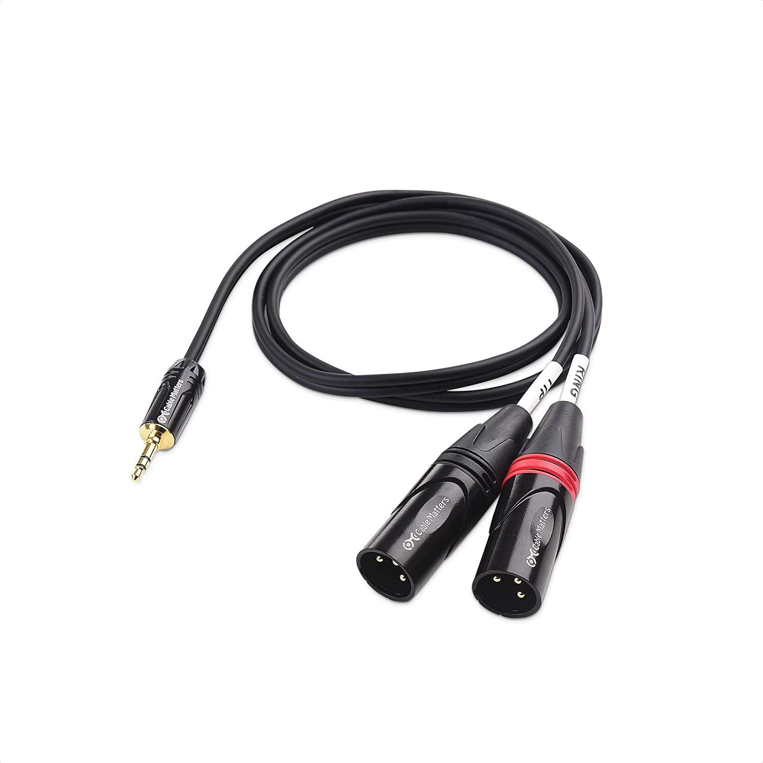 Senor Cable 3.5Mm 1/8 Inch Trs To 2 Xlr Cable, Male To Male Aux To Dual Xlr Breakout Cable   (6 Feet)