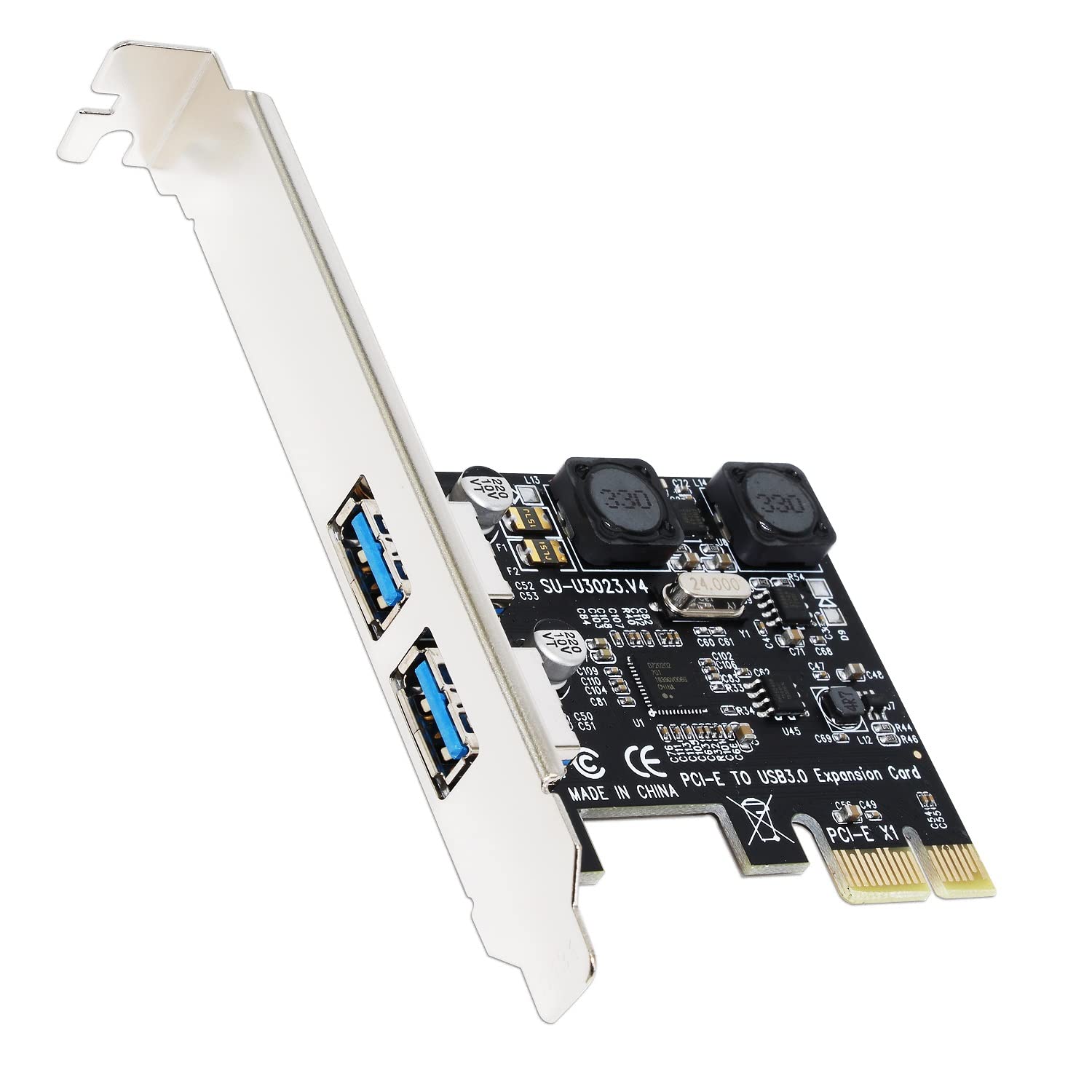 Glotrends U3023 2 Port Usb 3.2 Gen1 5Gbps Pcie Expansion Card With Low Profile Bracket, Compatible With Windows And Linux (Not S