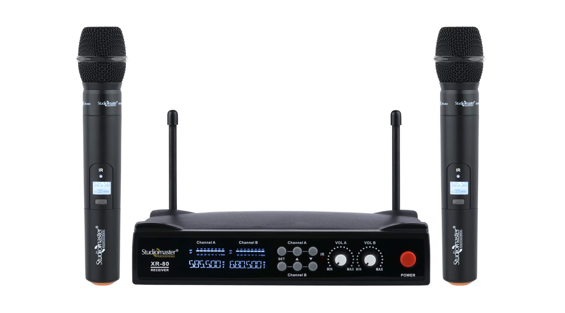 Studiomaster Xr 80Hh Dual Hand Wireless Microphone, Black