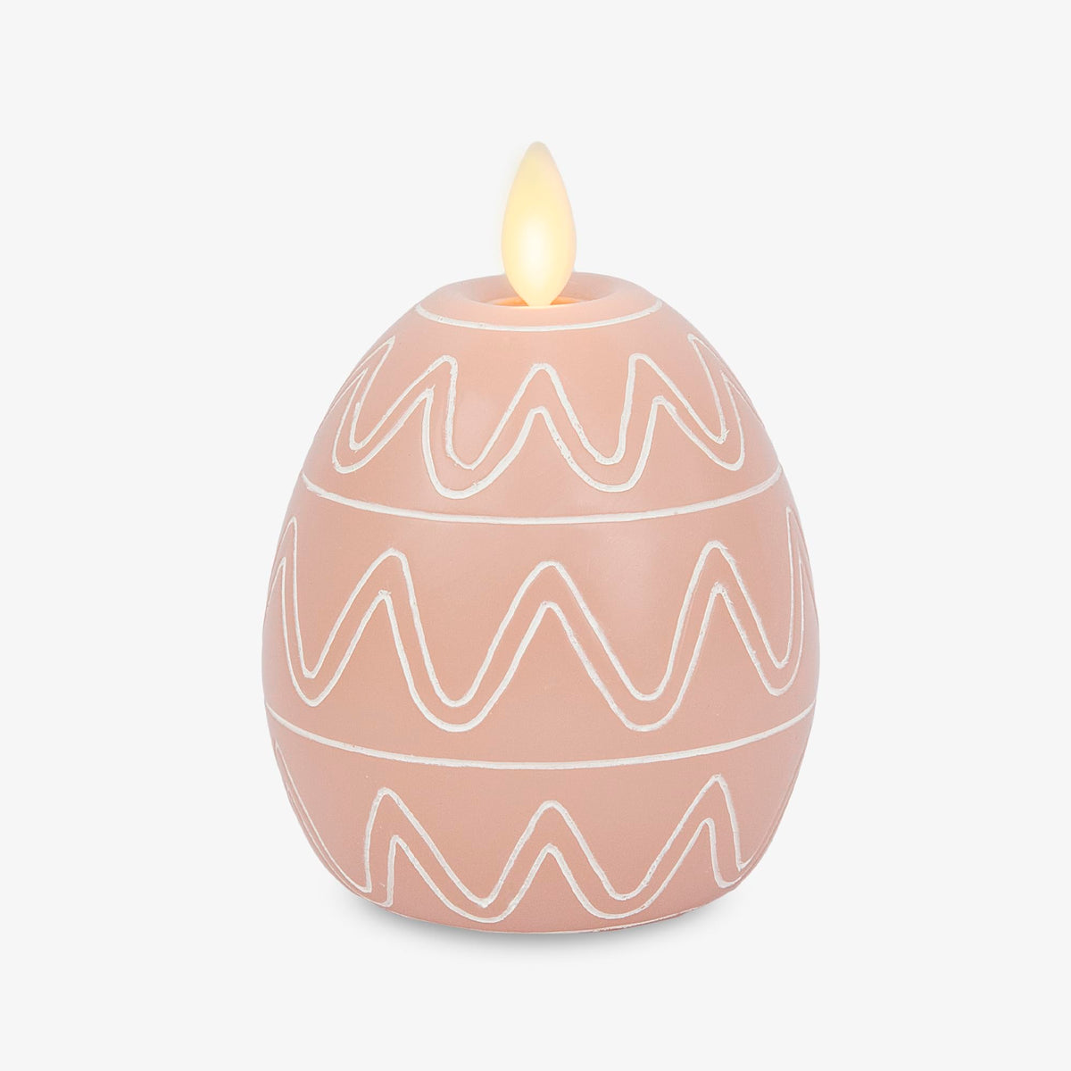 Luminara - Flameless Battery Operated Flickering Easter Egg Candle - Dusky Rose - Pack Of 1-3.1X4.3 - Auto Timer Built-In 5-Hour