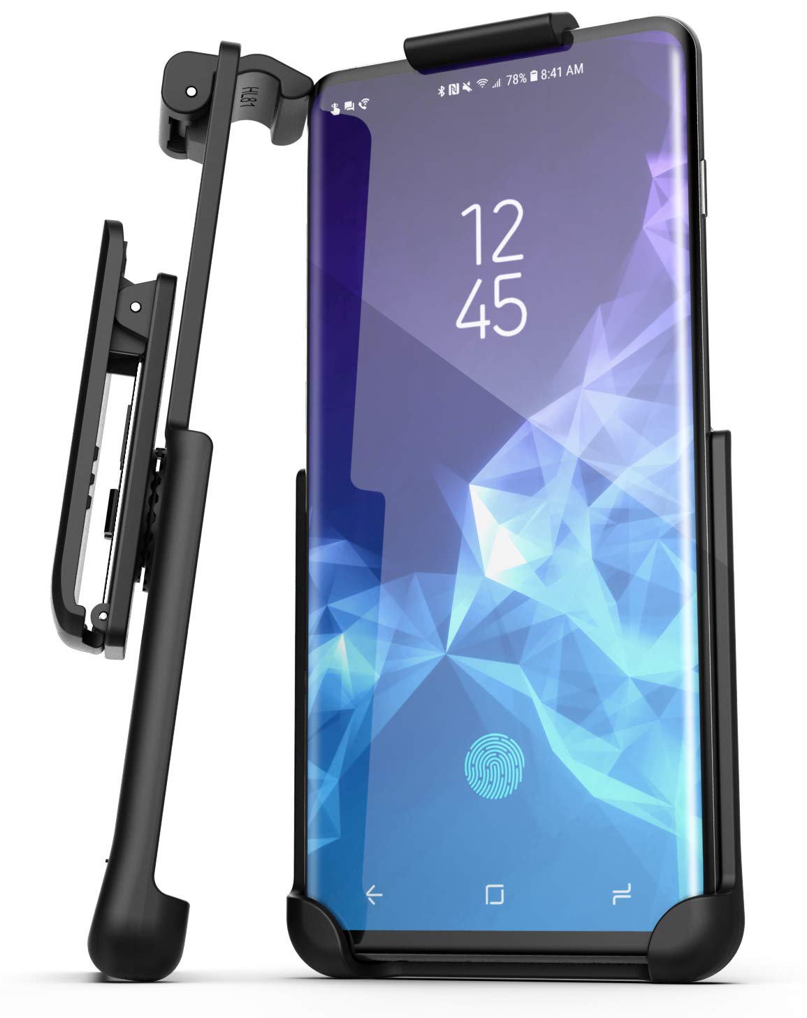 Encased Galaxy S10 Holster Clip (Clipmate) Secure Fit Rotating Belt Clip (Case Free Design) Black