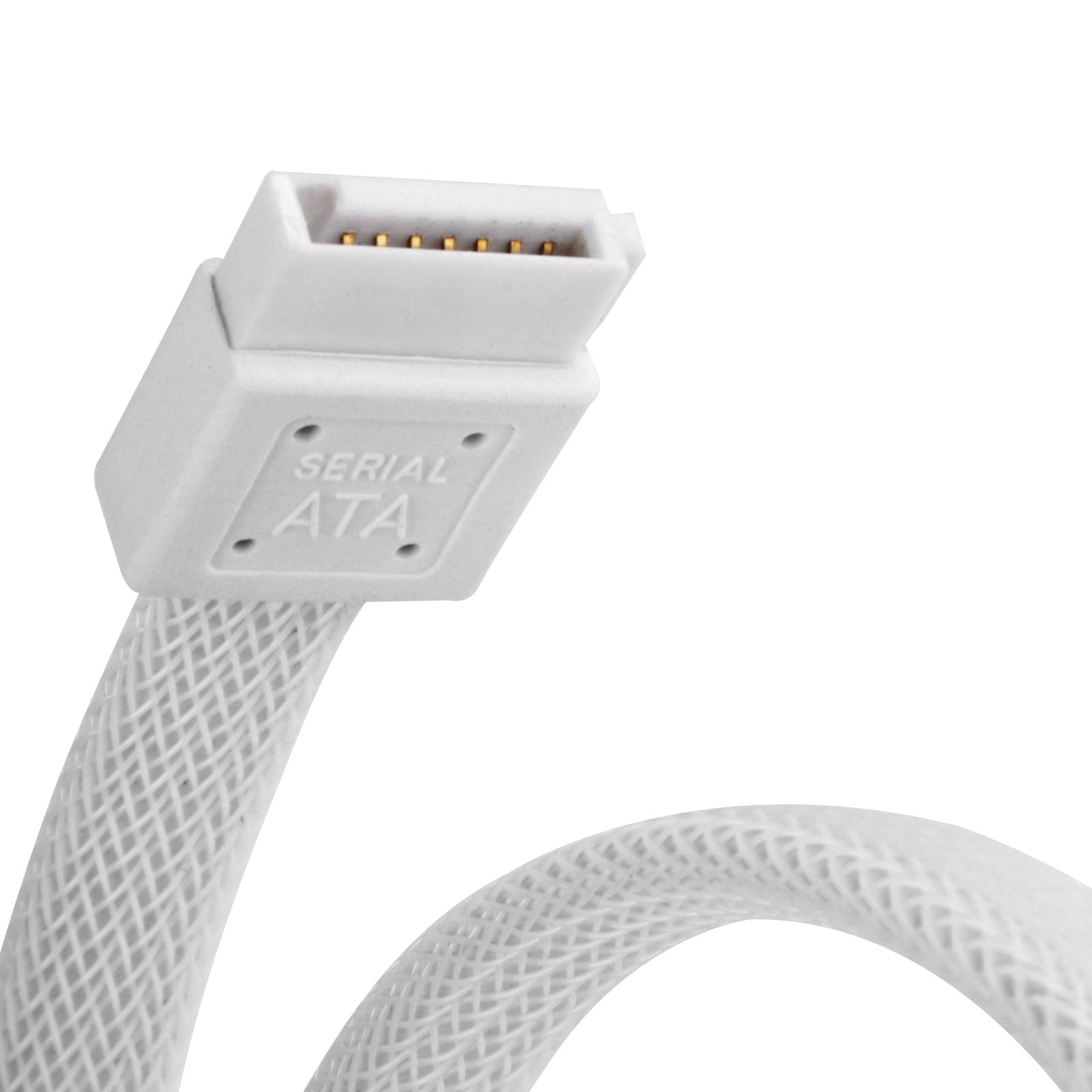 SilverStone Technology SATA III Cable CP07W-USA Locking Mechanism 6Gb/s White 500mm
