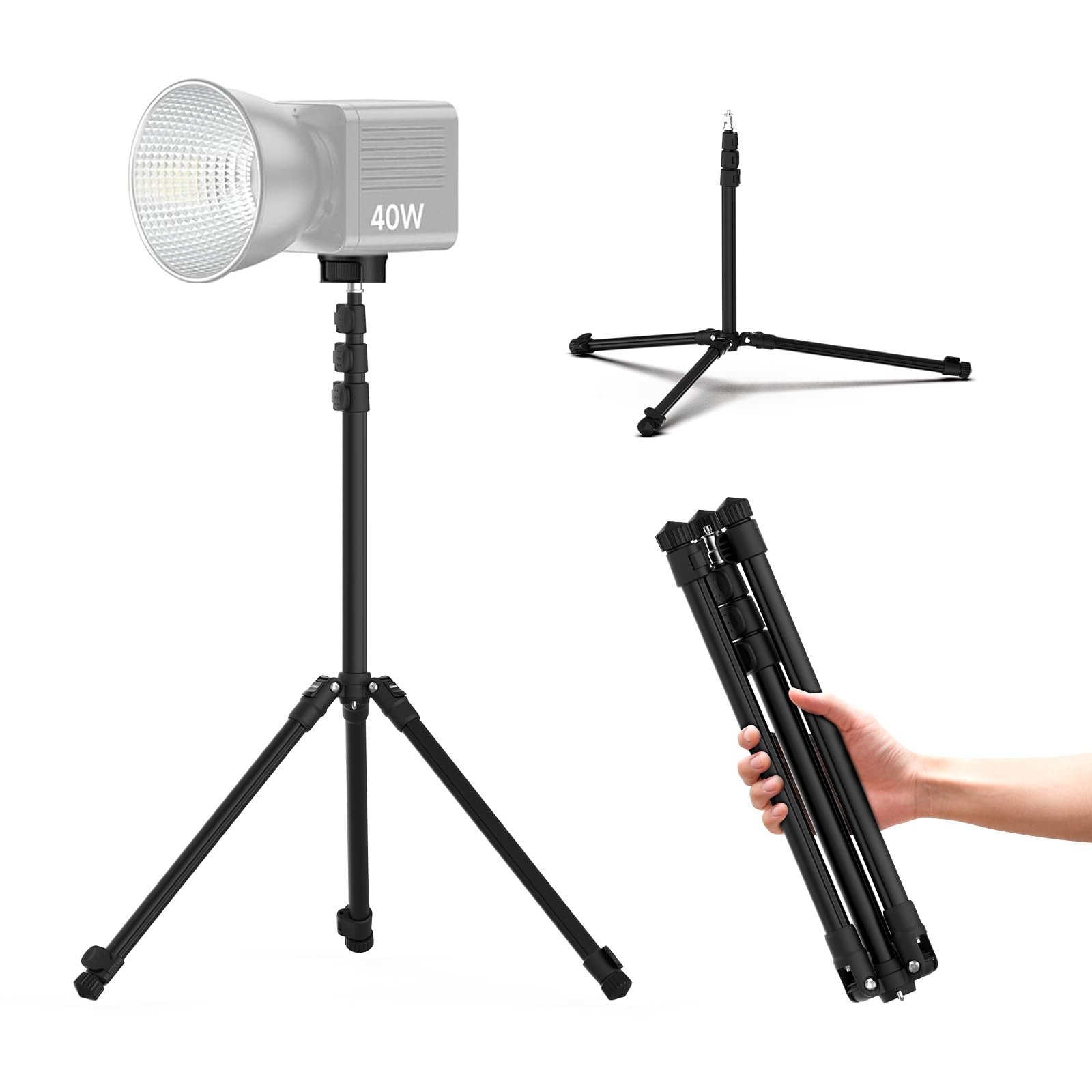 Coman Extendable Photography Light Stand, 6.23Ft Adjustable Aluminum Light Tripod With 1/4'' Screw, Portable Reverse Folding Stu