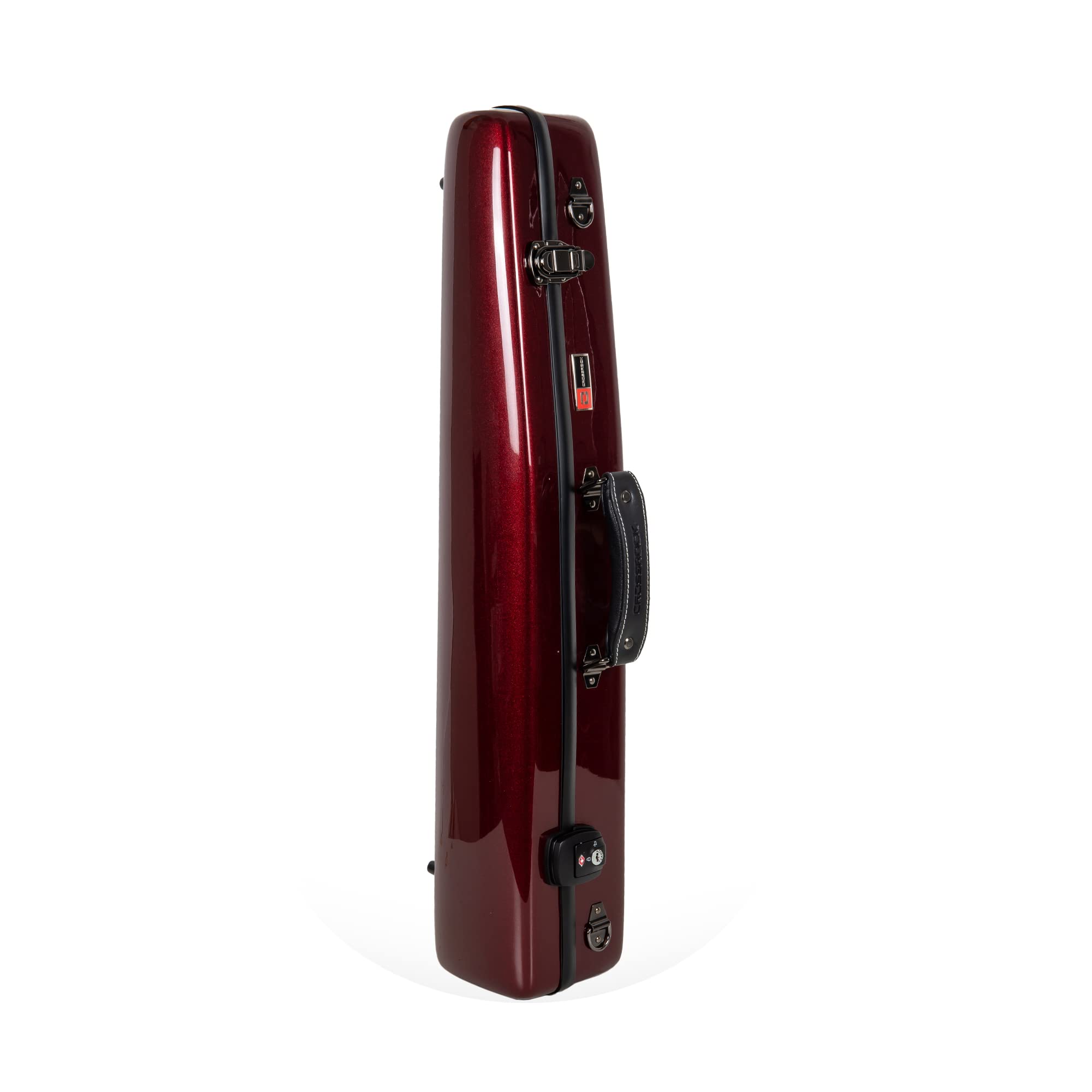 Crossrock Pro Grade Straight Soprano Saxophone Case | Crimson Red Gloss, Tsa Lock, Elite Protection, Detachable Backpack Straps,