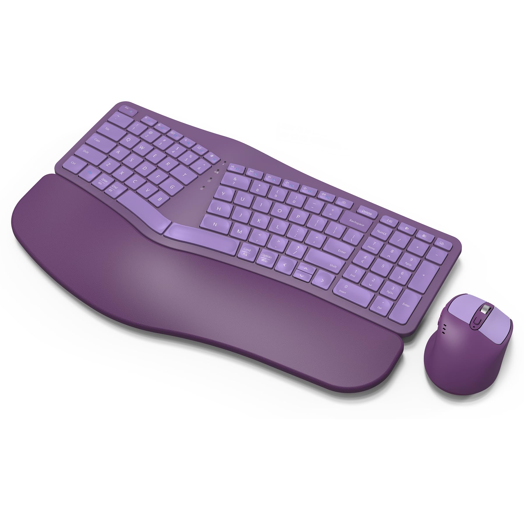 Mk960 Ergonomic Wireless Keyboard Mouse Combo, Bluetooth/2.4G Split Design Keyboard With Palm Rest And 4 Level Dpi Adjustable Wi
