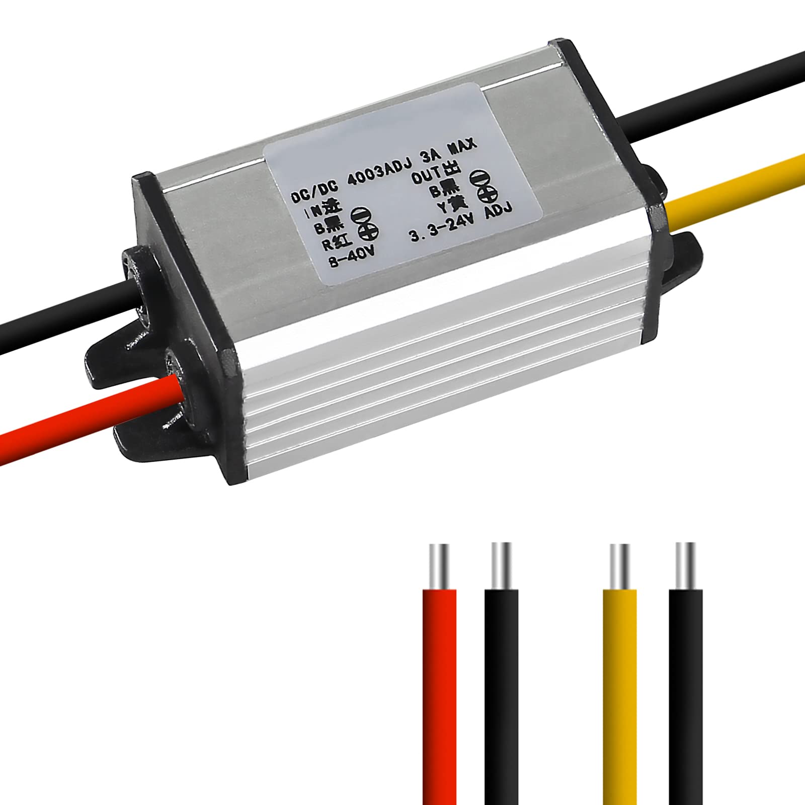 8 40V To 3 24V Dc Converter Car Power Voltage, Waterproof Dc 8 40V Step Down To Dc 3 24V 3A Voltage Regulator Buck Converter Pow