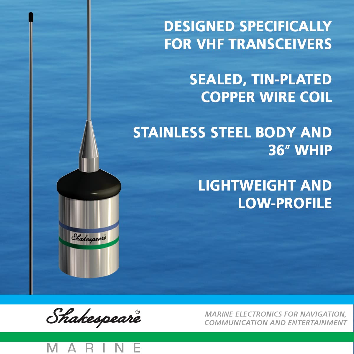 Shakespeare 5241 R Low Profile 3 Vhf Marine Antenna