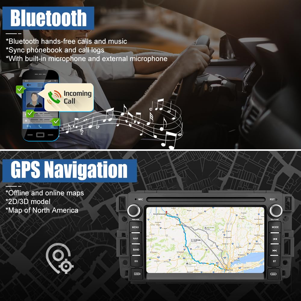 Awesafe Car Stereo Radio For Chevy Silverado Chevrolet Gmc Buick Yukon, Android 13 Carplay Android Auto Bluetooth Touch Screen H